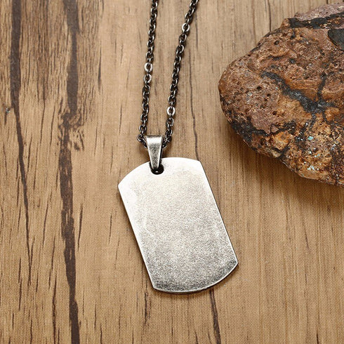 Pendentif Loup Gravé (Acier)
